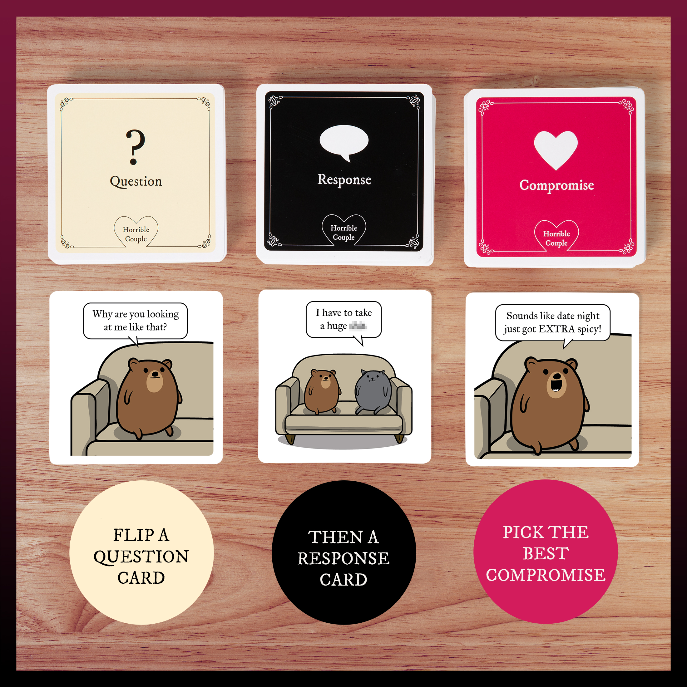 Exploding Kittens Horrible Couple Card Game photo 2