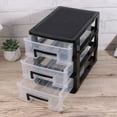 thumbnail image 3 of Armoire de Rangement Portable en Plastique à Trois Couches, Type Tiroir, Support de Rangement, Organisateur de Meubles (Noir et Transparent), 3 of 6