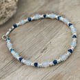 thumbnail image 2 of Besheek Silvertone and Moonstone and Crystal Glass Beaded Bracelet, 2 of 5