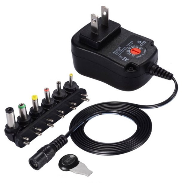 AC100V-240V a DC 3V-12V Fuente de adaptador de corriente ajustable 12W 1.2A 6pcs DC Tips 1.2m Cable tholdsy PJ6927-01