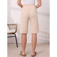 thumbnail image 3 of DARING DIVA Women's Elastic Waist Drawstring Shorts with Pockets X-Small Apricot, 3 of 6