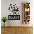 thumbnail image 1 of Listen with your heart Quote Peel & Stick Sticker Vinyl Wall Decal 12x18 Inches, 1 of 2