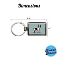 thumbnail image 3 of Boston Terrier Dog Standing Metal Rectangle Keychain, 3 of 7