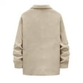 thumbnail image 4 of LTTVQM Mens Casual Shirt Jacket Button Down Waffle Jacket Long Sleeve Sweater Jackets Quilted Shacket Overshirt Khaki L, 4 of 5