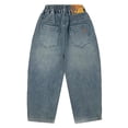 thumbnail image 5 of TTUHYWXI Boy's Regular Sutures Y2k Hip Hop Baggy Jeans Wide Leg Denim Pants Casual Loose Fit Trousers Streetwear (Blue,14-15 Years), 5 of 7