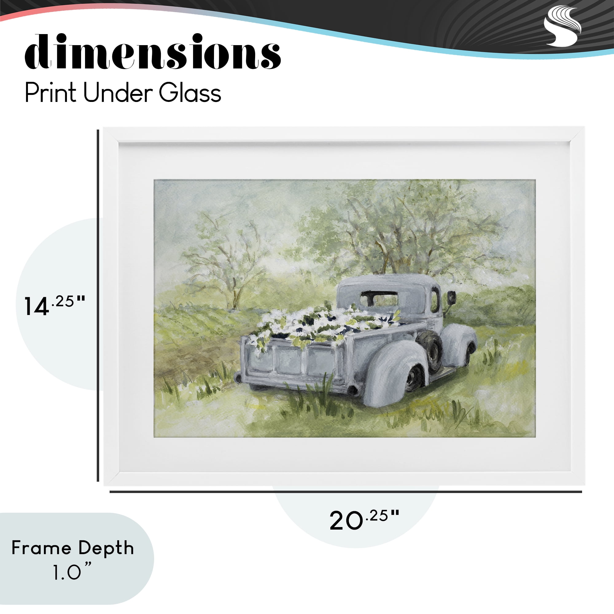 Stupell Industries Vintage Blue Truck Flower Sale White Framed Print Under Glass, design by Lanie Loreth