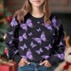 thumbnail image 1 of Vestido de verano para niña con estampado de flores de Pascua, manga corta, bolsillos con volantes y cuello redondo, top de poliéster, 1 of 5