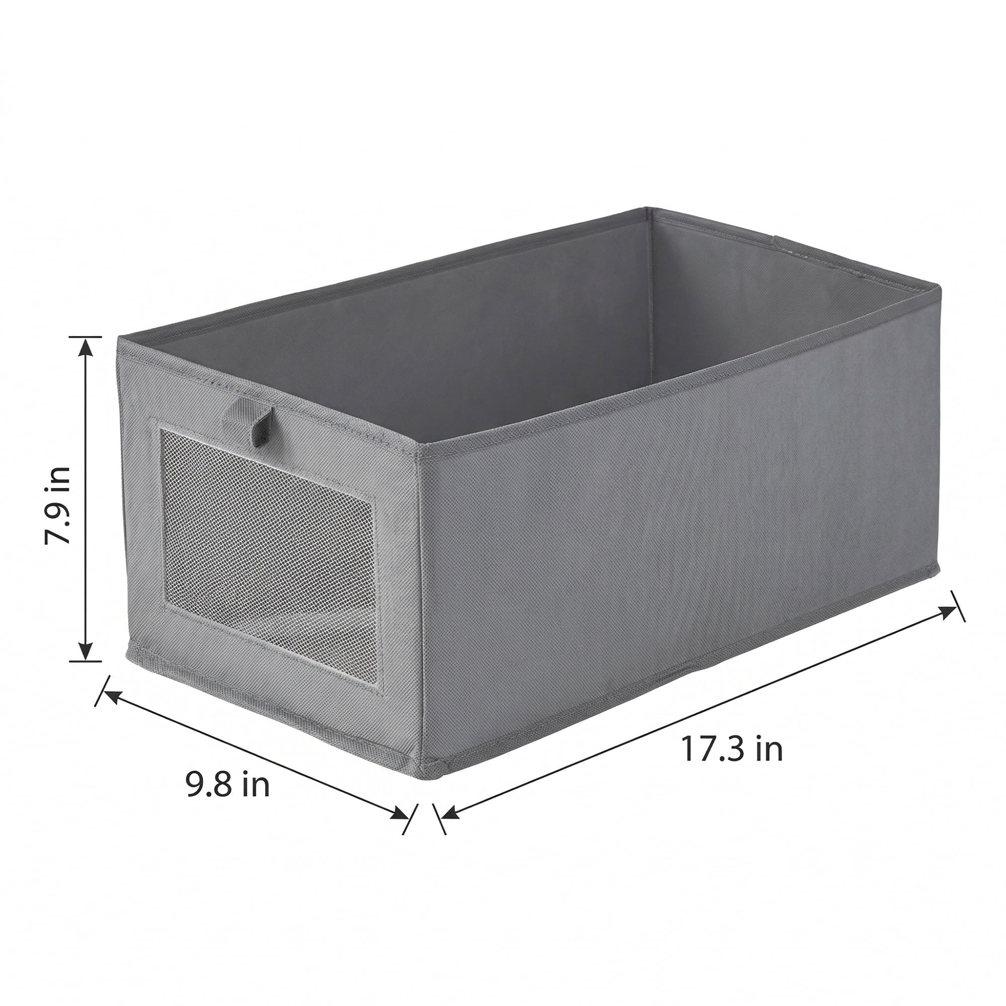 Unique Bargains 3pcs Storage Cube Fabric Storage Bins Grey 17.3*9.8*7.9in