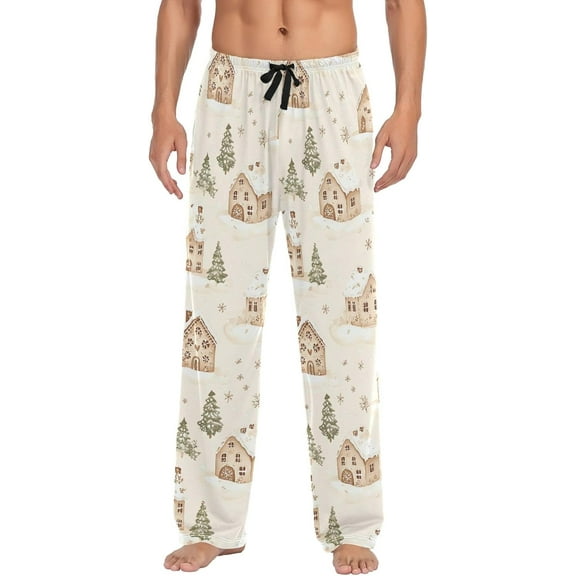 Top-kevin Gingerbread Houses Mens Pajama Pants with Drawstring Pockets Lounge Pants Casual Pajama Bottoms Men Sleep PJ Pants
