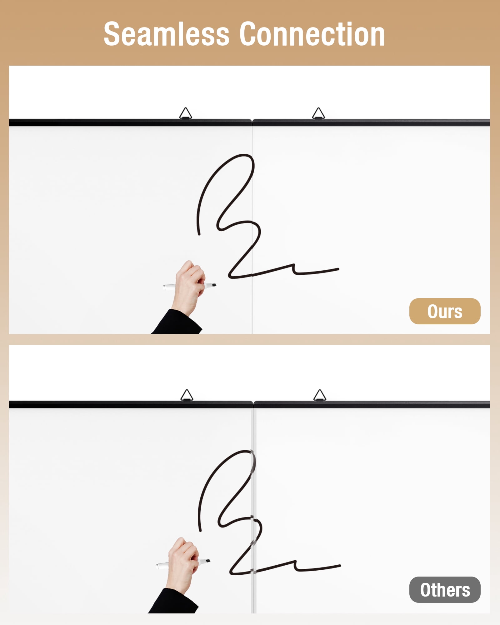 60"X 40" Large Magnetic Dry Erase White Board - Folding Black Aluminum Frame Wall Hanging Message Whiteboard with Markers, Erasers, Magnets