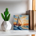 thumbnail image 5 of Sailing Boat On The Sea Wooden Box Sign Office Gifts Funny Ocean Decorations for Bedroom Rustic Living Room Decor Table Centerpiece Shelf Wood Block Signs 5x5 In, 5 of 6