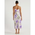 thumbnail image 2 of Scoop Women's Satin Midi Slip Dress with Side Slit, Sizes XS-XXL, 2 of 4