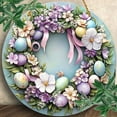 thumbnail image 3 of Atrapasol de vitral con forma de conejito de Pascua | Adorno decorativo redondo de 20 cm para ventana con huevos y flores de colores | Arte acrílico de doble cara para decoración del hogar en, 3 of 8