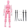 thumbnail image 1 of T13 Action Figure Robot, Titan 13 Action Figure,Stikbot Toys with Weapon Accessories, No Collector Should Miss It (Pink), 1 of 2