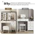 thumbnail image 6 of Makeup Vanity Desk with Sliding Mirror and Lights Multilayer Storage Shelves, Big Storage Cabinet Big Vanity Set for Bedroom (42.1 * 15.7 * 53.9), 6 of 15