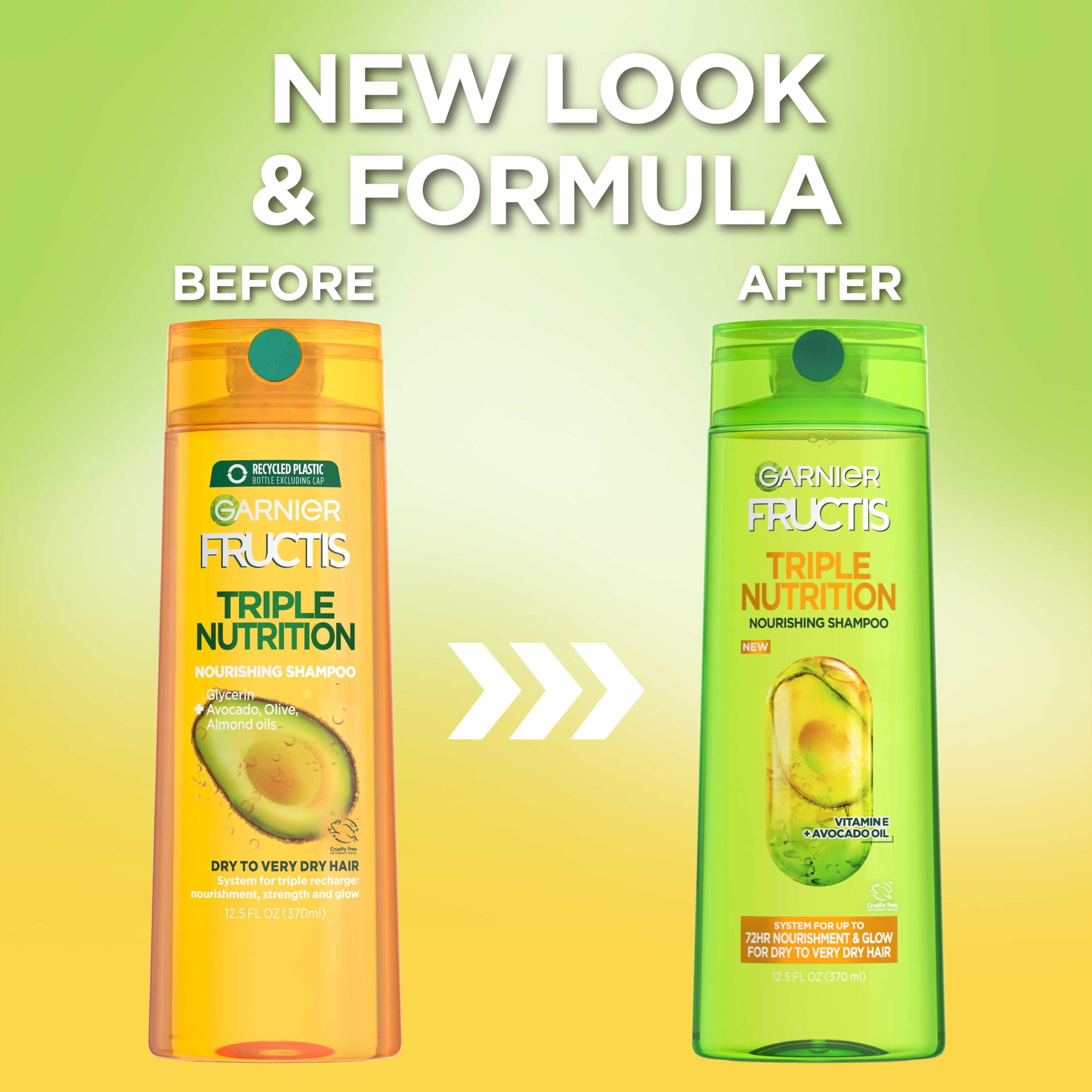 (3 pack) Garnier Fructis Triple Nutrition Shampoo, Dry to Very Dry Hair, 12.5 fl. oz.
