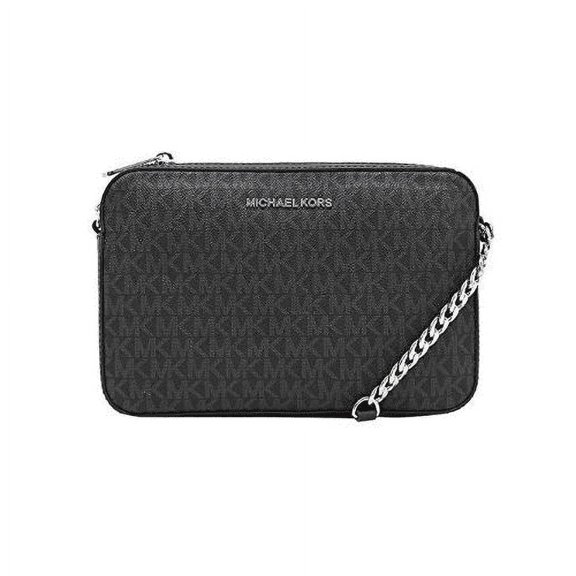 Open Box Michael Kors Jet Set Large East West Crossbody Black MK Signature