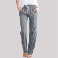thumbnail image 1 of WILLBEST Pantalones Deportivos de Pierna Ancha para Mujer, Holgados, con Cordón, de Yoga, de Cintura Alta, Cómodos E Informales, con Bolsillo para Un Estilo Veraniego. Chica, 1 of 3