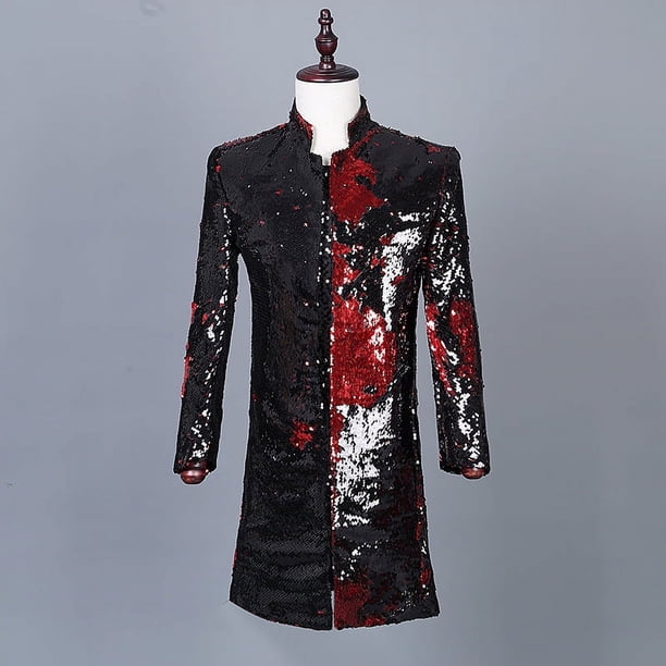 Chaqueta de traje informal de terciopelo multicolor con lentejuelas que cambia de color para hombre, vestido de novia para novio, ropa para banquete y escenario
