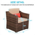 thumbnail image 4 of 4-Piece Outdoor Sectional Sofa Set, PE Rattan Conversation Set with Arm Chairs, Tea Table and Cushions, All-Weather Cushioned Sofa Furniture Set for Backyard, Patio, Porch, Garden, Poolside, K3053, 4 of 11