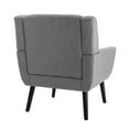 thumbnail image 5 of Glavbiku Modern Soft Armchair Linen Upholstered Accent Chair with Black Leg for Indoor,Gray,Adult, 5 of 10