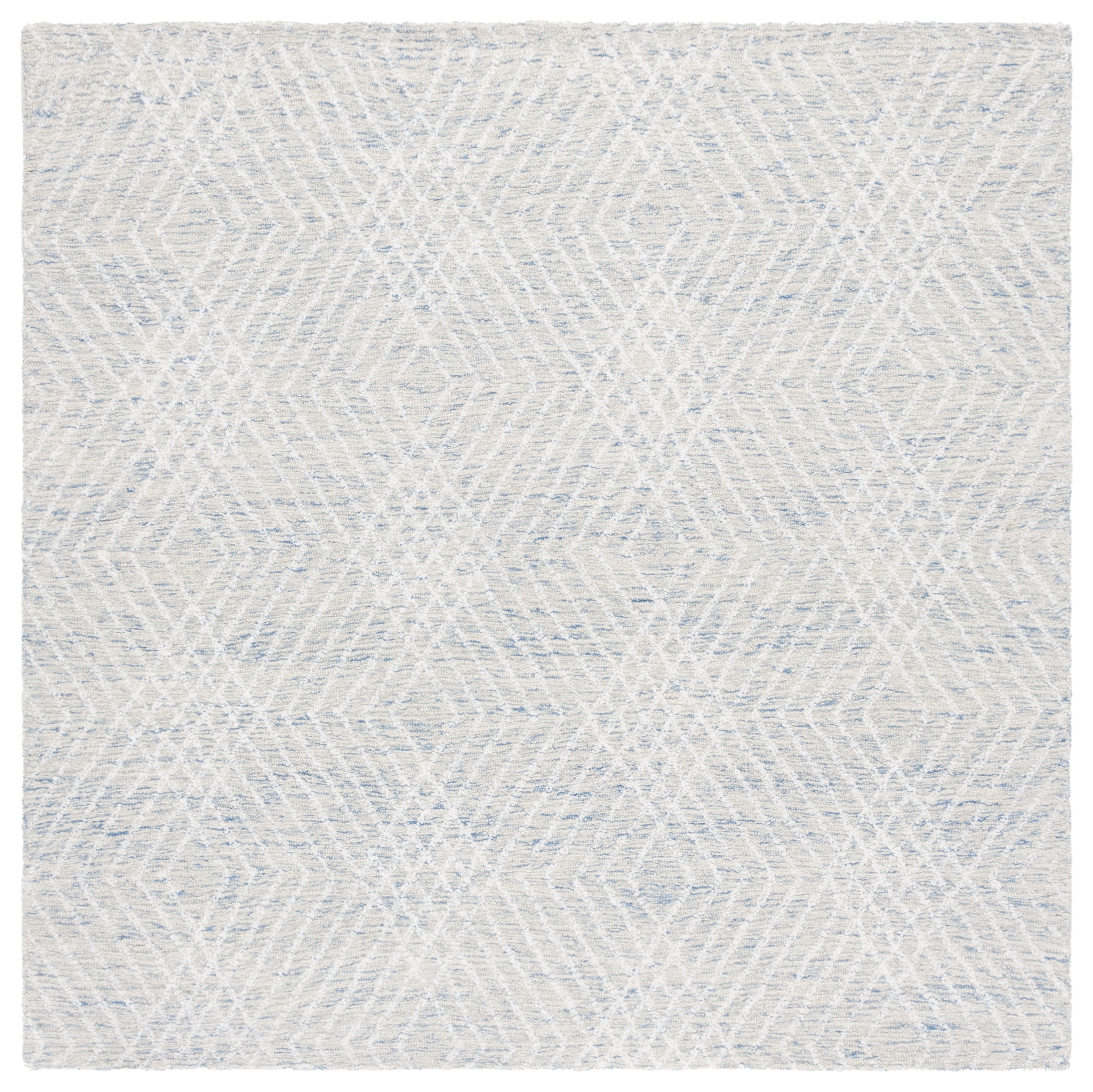 SAFAVIEH Abstract Dania Diamond Area Rug, Blue/Ivory, 6' x 6' Square
