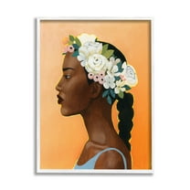 Stupell Industries Woman Wearing Rose Floral Crown Strong Portrait, 11 x 14, Designed by Grace Popp