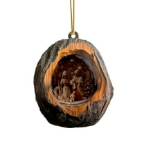 Djunllk Christmas Nativity Scene Ornaments, Xmas 2D Flat Religious The Birth of Jesus Christmas Hanging Ornaments Christmas Decorations for Holiday, Party, Home