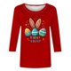 thumbnail image 3 of Camisetas Casuales de las Mujeres Impresas 3/4 Manga Cuello Redondo Blusa, Moda Ligera Superior para el Hogar Y el Uso Diario, Cómoda Imitación de la Tela Del Estante, 3 of 8