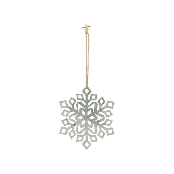 Metal Snowflake Ornaments - Home Decor - 12 Pieces