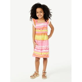 Scoop Girls Mommy & Me Print Dress with Flutter Sleeves, Sizes 4-12