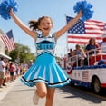 thumbnail image 4 of Girl's Outfits 2-Piece Cheerleading Performance Set Black Soft Breathable Lightweight Stretchy Casual Two Piece Outfit, 4 of 6