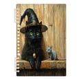 thumbnail image 2 of WOBOGO Black Cat Meet Gray Mouse Notebook College Horizontal Grid Paper Ink Spill Resistant Water Resistant Cover 8.3x5.7x0.4in, 2 of 8