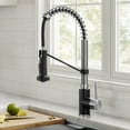 thumbnail image 2 of KRAUS Bolden Commercial Style 2-Function Single Handle Pull Down Kitchen Faucet in Stainless Steel / Matte Black, 2 of 8