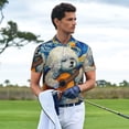 thumbnail image 3 of Fotbe Dog Guitar Starry Night Camiseta Polo de Golf para Hombre con Estampado – Camisa Deportiva Transpirable con Cuello Abotonado-4X-Large, 3 of 6