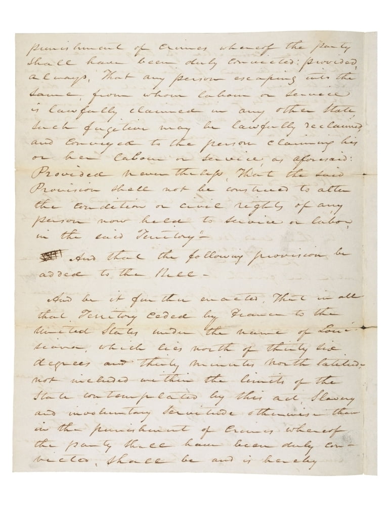 The Missouri Compromise Of 1820. This Legislation Outlawed Slavery