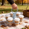 thumbnail image 4 of Foldable Rotating Cup Holder, Portable Multi Cup Carrier for Coffee Cups and Wine Glasses, Plastic Storage Rack for Party and Travel, 4 of 5