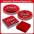 thumbnail image 7 of Graduation Plates and Napkins 2025 Grad Party Supplies, Class of 2025 Congrats Grad Disposable Paper Plates Cocktail Napkins Set for 2025 Red Black Graduation Party Decorations Sets, Serve 50, 7 of 7