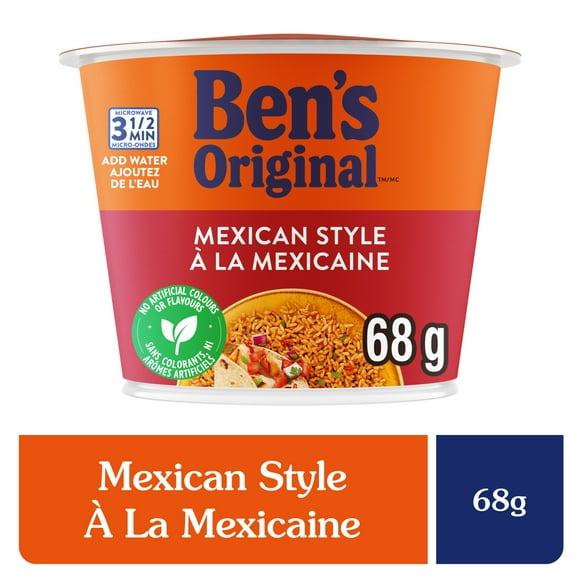 BEN'S ORIGINAL™ Mexican Style Rice Single Serve Cup, Snack or Side, Microwave in 3.5 Minutes, 68g