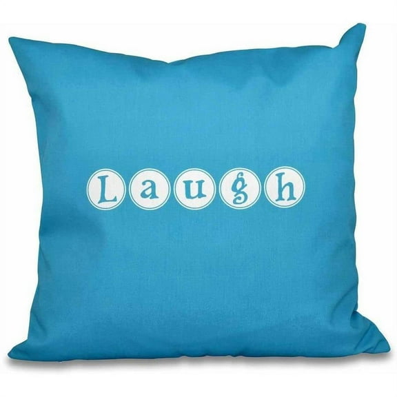 Simply Daisy 16" x 16" Laugh Word Print Pillow, Teal