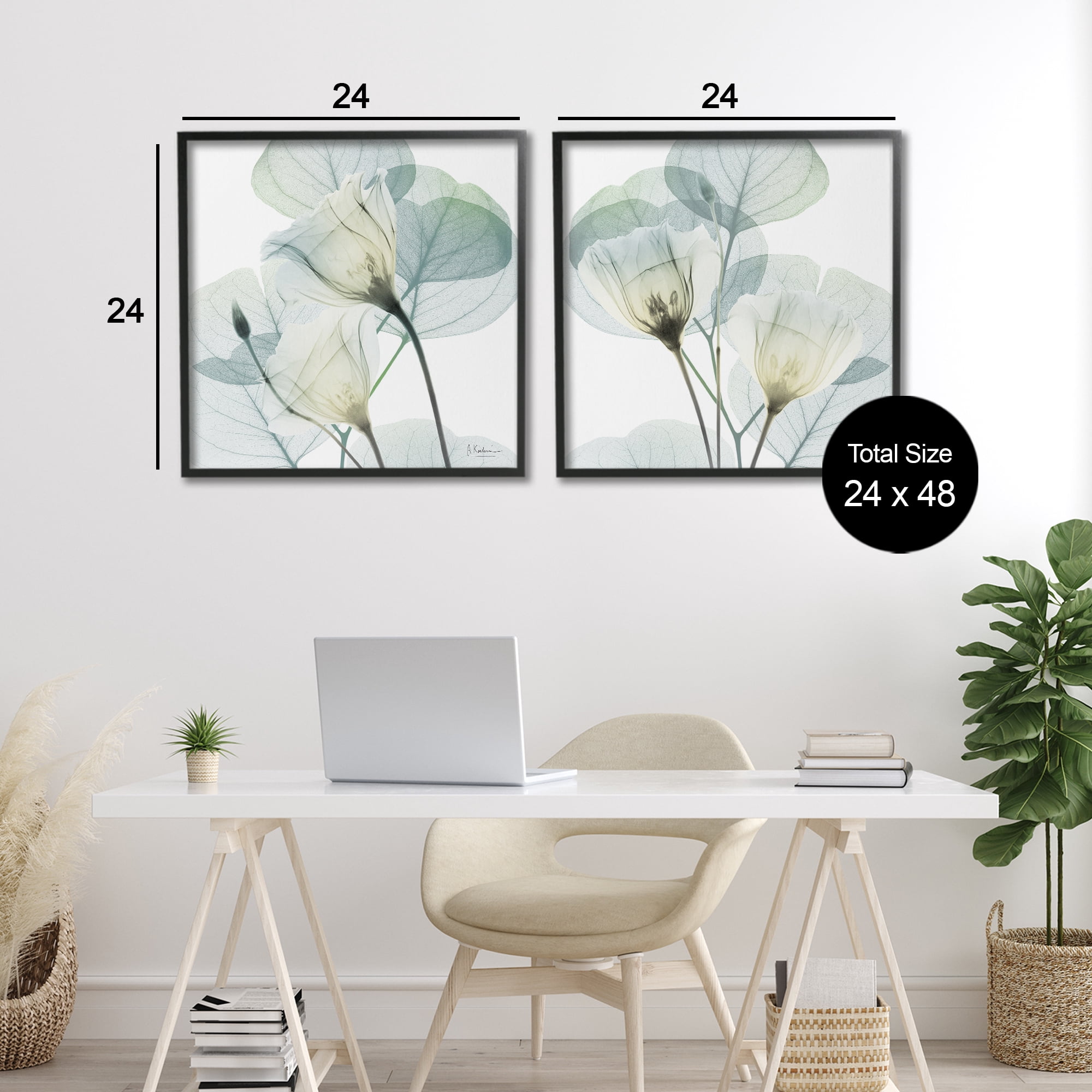 Stupell Industries Divine Fate Flowers 2 Piece Black Framed Giclee Art Set, design by Albert Koetsier