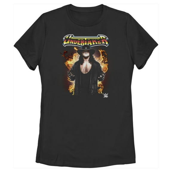 Women's WWE Undertaker Flames  Graphic Tee Black Small