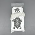 thumbnail image 2 of Ambesonne Turtle Bedding Set 4 Pcs, Tribal Art on Tortoise, Queen, Black and White, 2 of 3