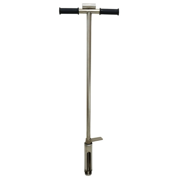 INTBUYING 2" Dia Soil Probe Sampler with Foot Peg Root Tool Bulldozing 304 Stainless Steel