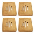 thumbnail image 3 of Porte-savon, 4 Pcs Porte-Savon en Bambou avec Fonctionnalités de Pointe, 3 of 14