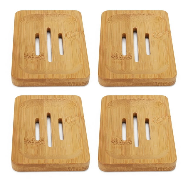 4 Uds Jaboneras de Bambú Antideslizante Jabonera Resistente Al Agua Resistente Y Elegante Jabonera para el Hogar Baño Salón de Belleza ANGGREK Otros