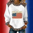 thumbnail image 2 of Womens Long Sleeve Crewneck Top 250 Years Printed Pullover Vintage Flag Graphic Casual Loose Fit Sweatshirt for Everyday Wear White L, 2 of 3