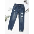 thumbnail image 3 of Womens Jeans High Waisted Stretchy Ripped Distressed Tummy Control Straight Ankle Jean for Women Trendy, 3 of 11