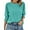 B-Turquoise, variant on Crewneck Blouse for Women Summer 3/4 Sleeve T-Shirts Casual Tees Ladies Loose Tops