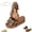 Brown, variant on Leopard Print Platform Sandals, Women's Slip on Bow Knot Wedge Slippers Dressy, Summer Comfortable Thick Sole Open Toe Beach Shoes